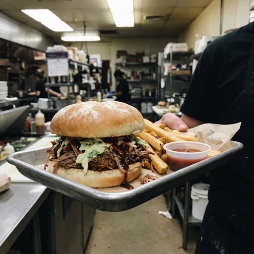 pulled pork sandwich BBQ & Smokehouse, before
