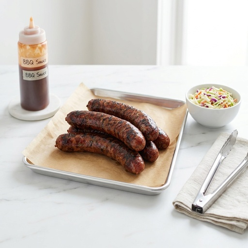 smoked sausage links BBQ & Smokehouse, retouched after