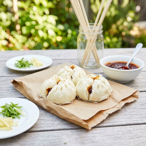 char siu bao buns Chinese & Dim Sum, retouched after
