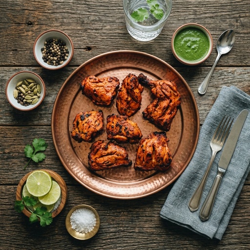 tandoori chicken Indian, retouched after