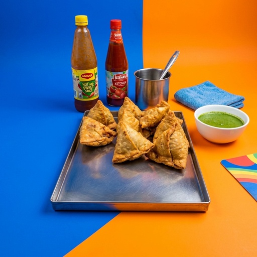 crispy samosas Indian, retouched after