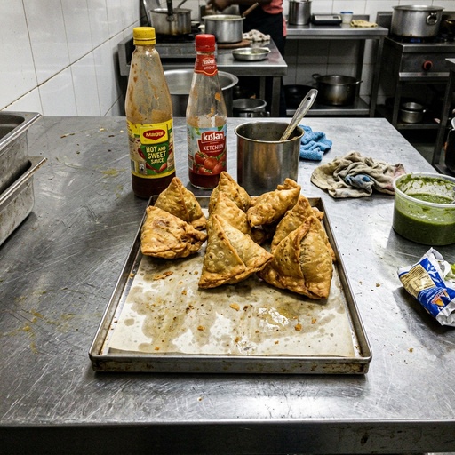 crispy samosas Indian, before