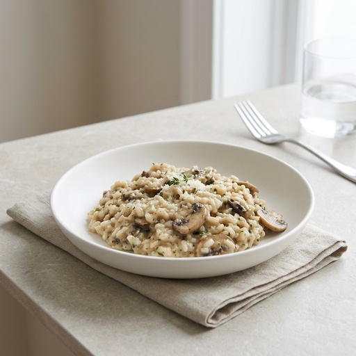 creamy mushroom risotto Italian, retouched after
