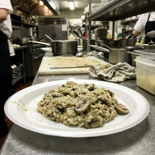 creamy mushroom risotto Italian, before