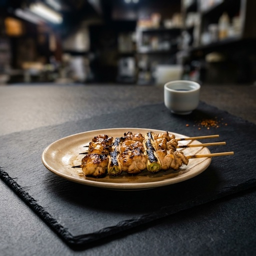 yakitori skewers Japanese, retouched after