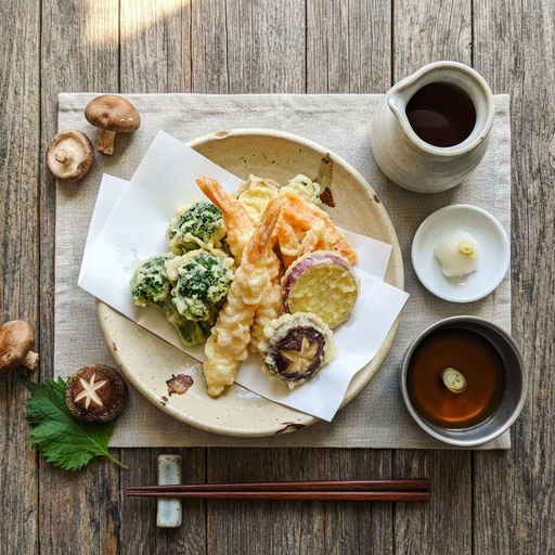 tempura platter Japanese, retouched after