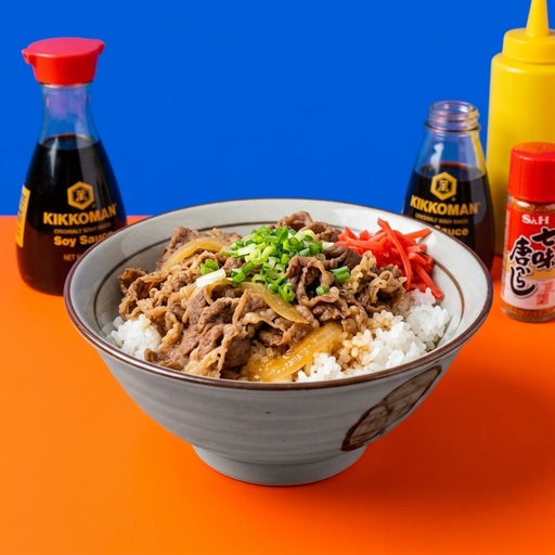 beef donburi bowl Japanese, retouched after