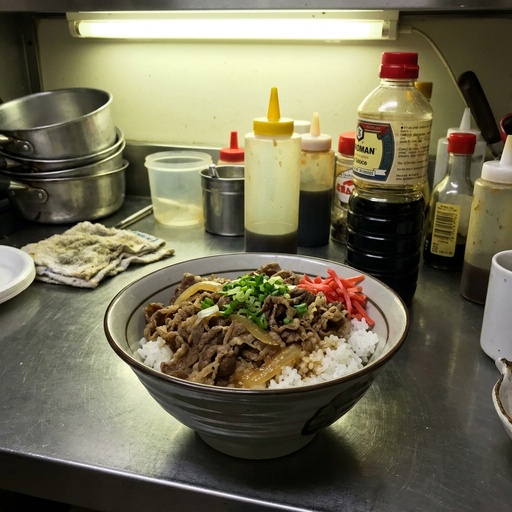beef donburi bowl Japanese, before