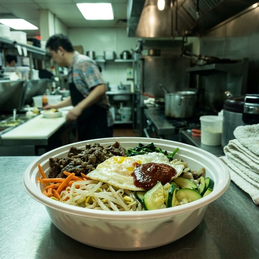 bibimbap bowl Korean BBQ, before