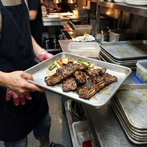 grilled galbi short ribs Korean BBQ, before
