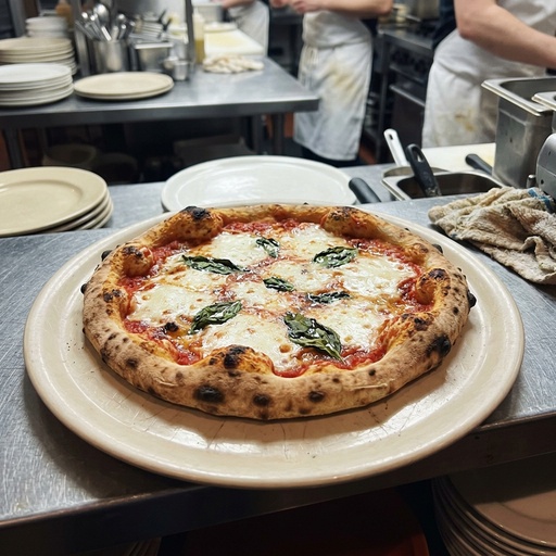 blistered margherita pizza Pizza, before