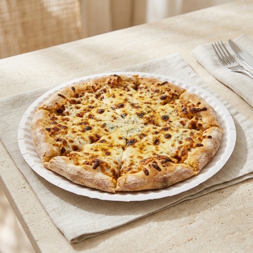 four-cheese pizza Pizza, retouched after