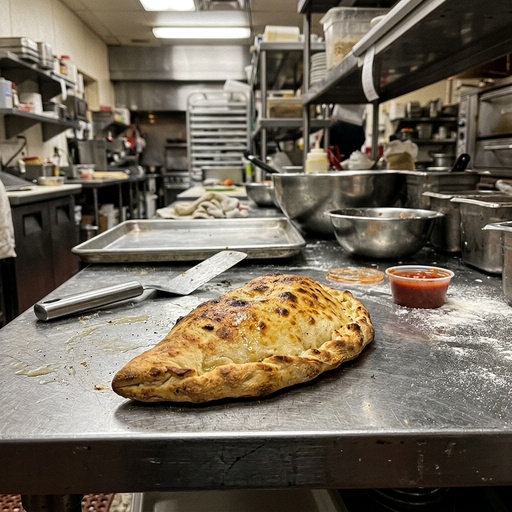 folded calzone Pizza, before