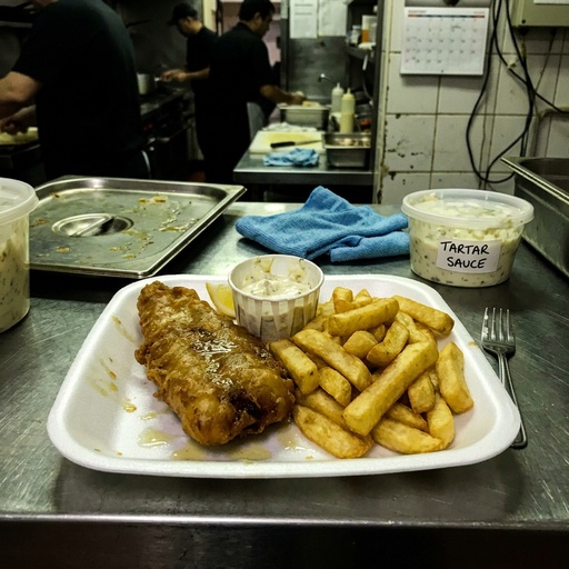 fish and chips Seafood & Raw Bar, before