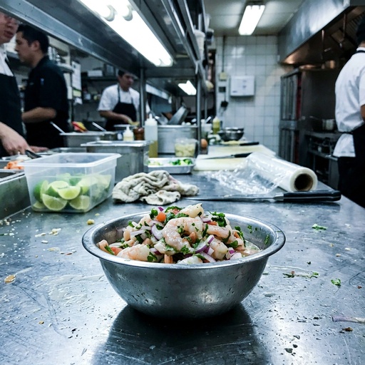 shrimp ceviche Seafood & Raw Bar, before