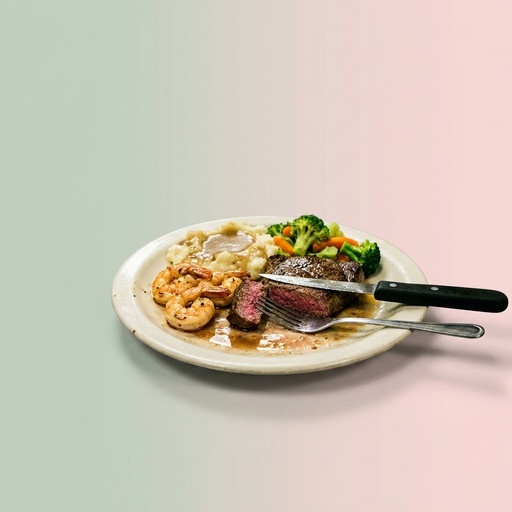 surf and turf Steakhouse, retouched after