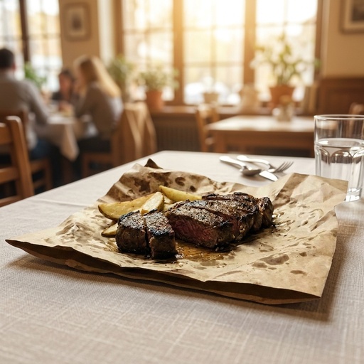sliced seared sirloin Steakhouse, retouched after