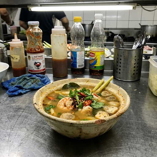 tom yum soup Thai, before