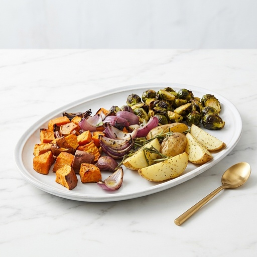 roasted vegetable platter Vegan & Plant-based, retouched after