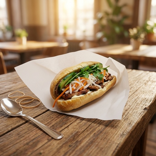 banh mi sandwich Vietnamese, retouched after