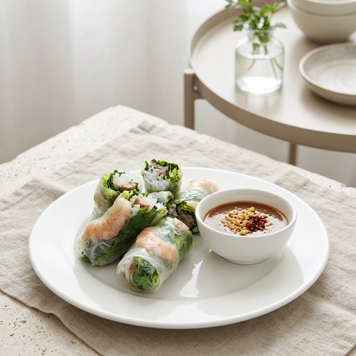 fresh spring rolls Vietnamese, retouched after