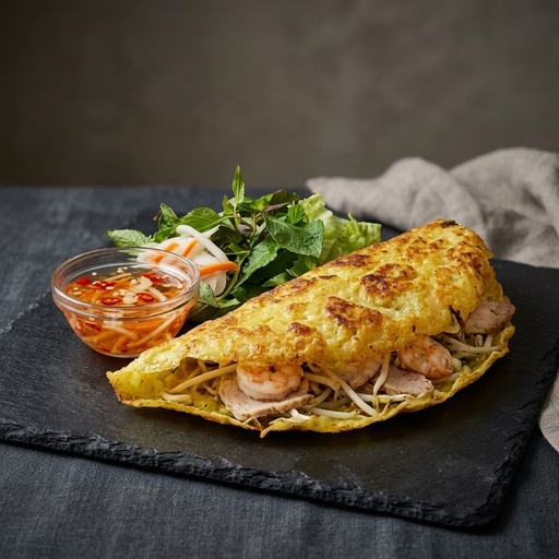 crispy banh xeo pancake Vietnamese, retouched after
